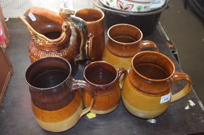 Lot 618 - A selection of pottery jugs marked Burnham...