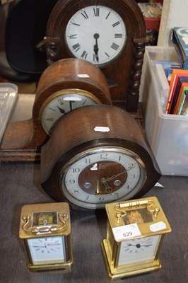 Lot 629 - Two modern brass cased carriage clocks...