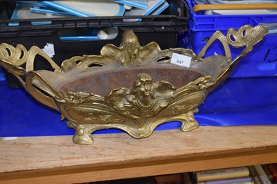 Lot 647 - Cast brass centrepiece vase in the Art Nouveau...