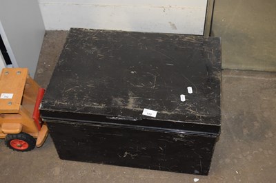 Lot 713 - A vintage metal deed box