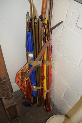 Lot 718 - Mixed Lot: Various walking sticks, umbrellas,...