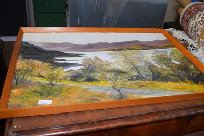 Lot 771 - Oil on board Highland scene