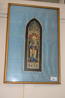 Lot 682 - A framed study of a stained glass panel