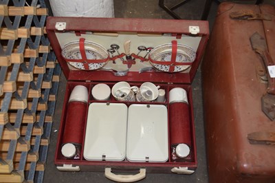 Lot 796 - A vintage Brexton fitted picnic hamper