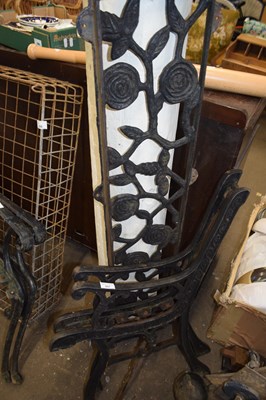 Lot 807 - Cast iron bench ends and back