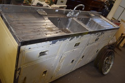 Lot 811 - Stainless steel kitchen sink with cabinets...