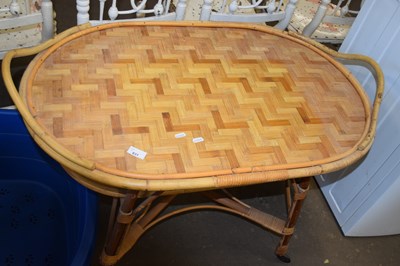 Lot 831 - A retro mid Century bamboo two tier table or...