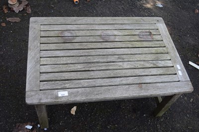 Lot 920 - A small hardwood garden coffee table