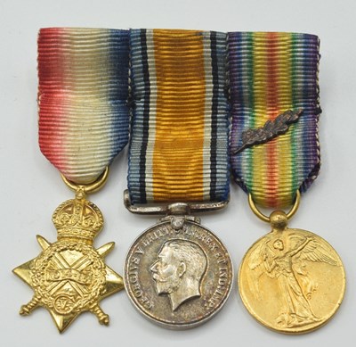 Lot 10 - First World War British Medal trio Miniatures...