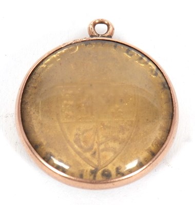 Lot 181 - A coin pendant, the pendant set with domed...