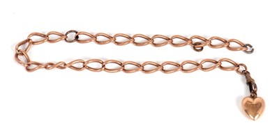 Lot 207 - An adapted 19ct rose gold chain, links stamped...