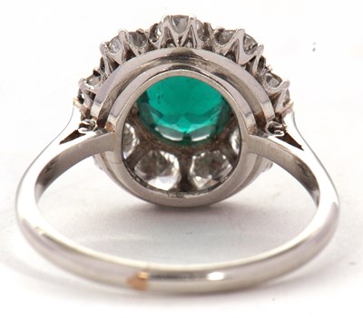 Lot 277 - A green paste and diamond ring, the central...
