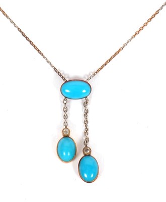 Lot 75 - An early 20th century turquoise and diamond...