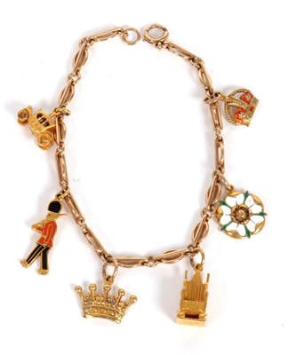 Lot 149 - A gold 'Coronation' bracelet, the fancy link...