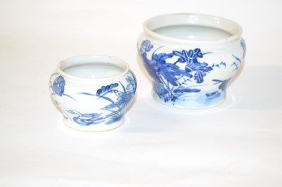 Lot 219 - Two Chinese porcelain bowls with blue and...