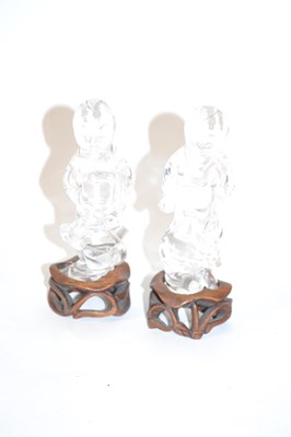 Lot 220 - Two glass models of Chinese figures on shaped...