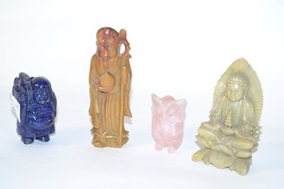 Lot 221 - Group of Chinese figures including a Lapis...