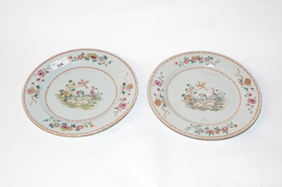 Lot 228 - Two 18th Century Chinese porcelain plates,...