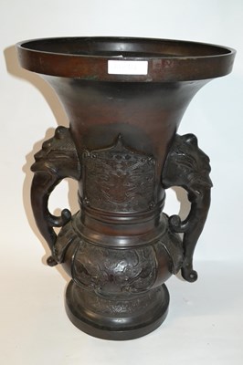 Lot 238 - A large Japanese bronze vase, Meiji period...