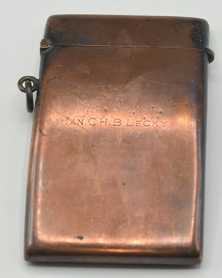 Lot 145 - 20th Century copper card cased engraved " Made...