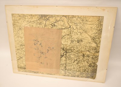 Lot 124 - Framed LDV map of Loddon rubber stamped 3rd...