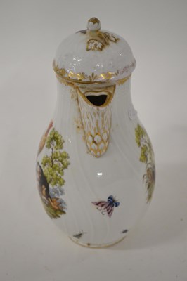 Lot 260 - A continental porcelain coffee pot and cover...