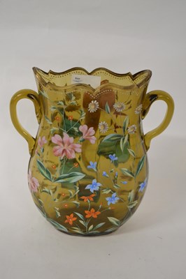 Lot 263 - A glass vase with applied and painted...