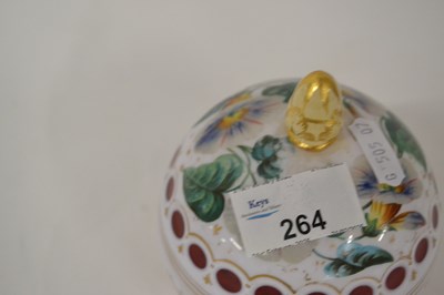 Lot 264 - A Bohemian glass bowl and cover white flashed...