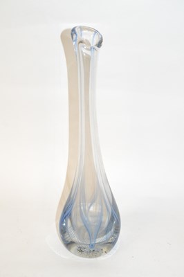 Lot 273 - A large glass vase with striped blue design,...