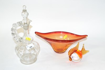 Lot 284 - A Venetian style glass decanter together with...