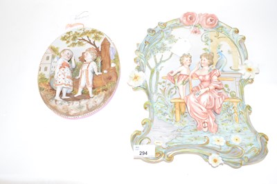 Lot 294 - Two late 19th Century continental porcelain...