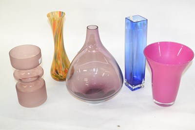 Lot 301 - A group of five Art Glass vases of various...