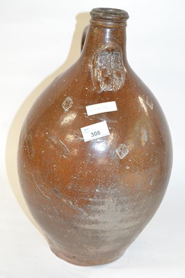 Lot 308 - A large Bellarmine type jug of ovoid form...