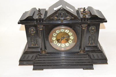 Lot 316 - Black slate clock, 19th Century