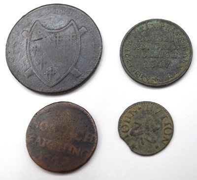 Lot 250 - Small Quantity of 4x Norwich shop tokens to...