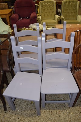 Lot 335 - A set of four painted bar back kitchen chairs