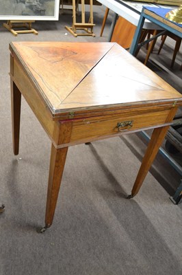 Lot 570 - An Edwardian rosewood envelope formed card table