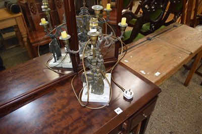 Lot 343 - A pair of 20th Century figural brass table lamps