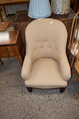 Lot 330 - A Victorian button back armchair