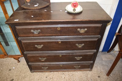 Lot 395 - A 19th Century oak four drawer chest with...