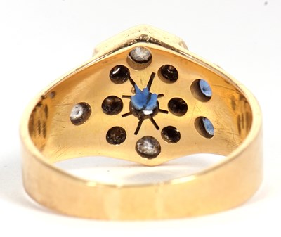 Lot 40 - A sapphire and diamond ring, set to centre...