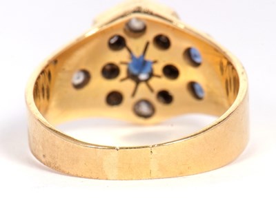 Lot 40 - A sapphire and diamond ring, set to centre...