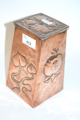 Lot 412 - Arts & Crafts copper tin with Art Nouveau motif