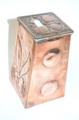 Lot 412 - Arts & Crafts copper tin with Art Nouveau motif