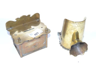 Lot 423 - Two examples of trench art, one modelled as a...