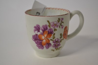 Lot 333 - A Lowestoft porcelain coffee cup with...