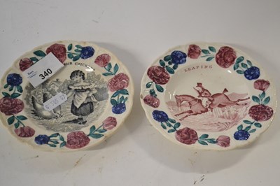 Lot 340 - Two Victorian children's plates, one entitled...