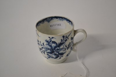 Lot 355 - A Lowestoft porcelain coffee cup in blue and...