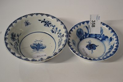 Lot 358 - Two Lowestoft porcelain patty pans (larger...