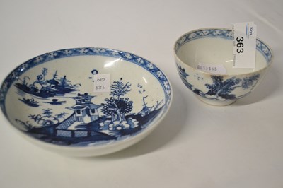 Lot 363 - A Lowestoft porcelain tea bowl and saucer with...